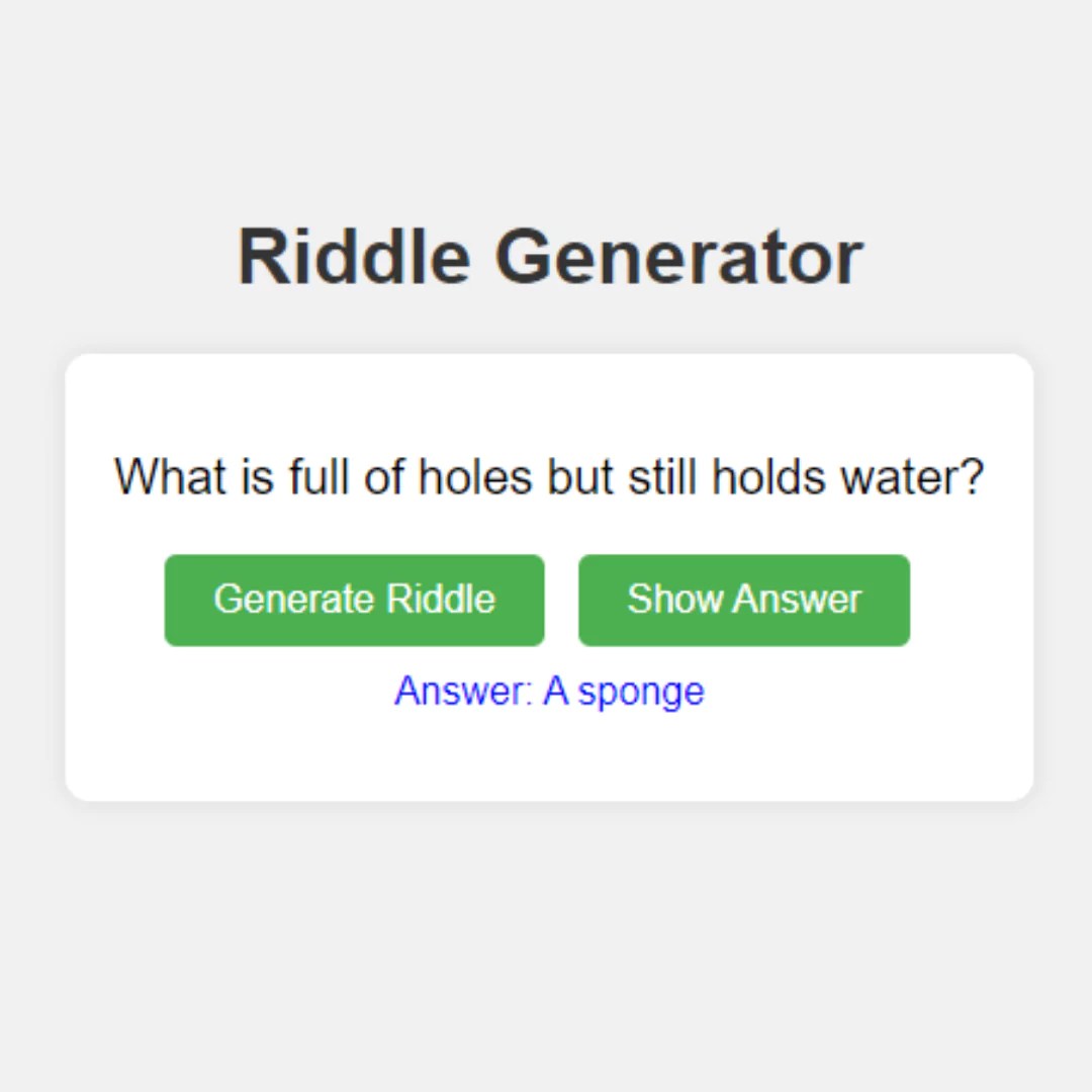 How to Create a Riddle Generator with HTML, CSS, and JavaScript Tutorial